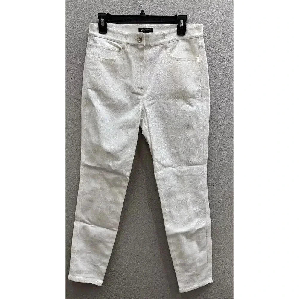 St John Womens Jeans Size 6 White Denim Pants Designer MSRP $595